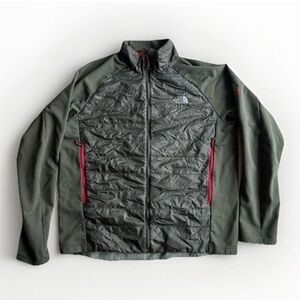 North Face Army Green Summit Series Hybrid Jacket Mens XL Mid Layer Full Zip
